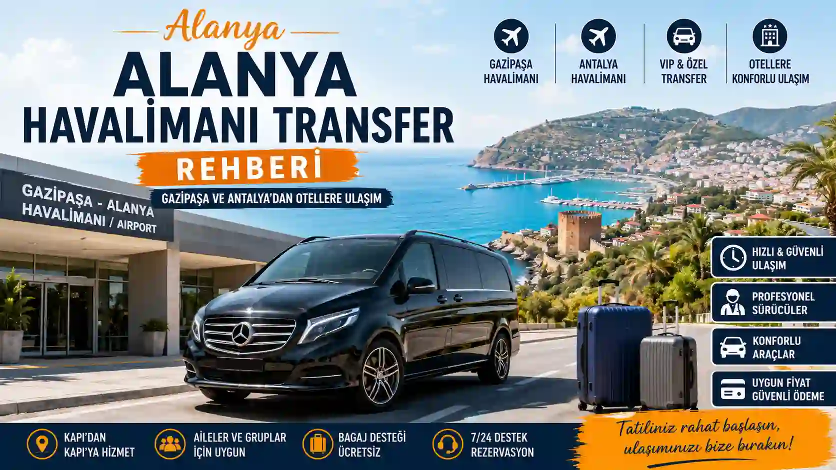 Alanya Havalimanı Transfer Rehberi: Gazipaşa ve Antalya’dan Otellere Ulaşım